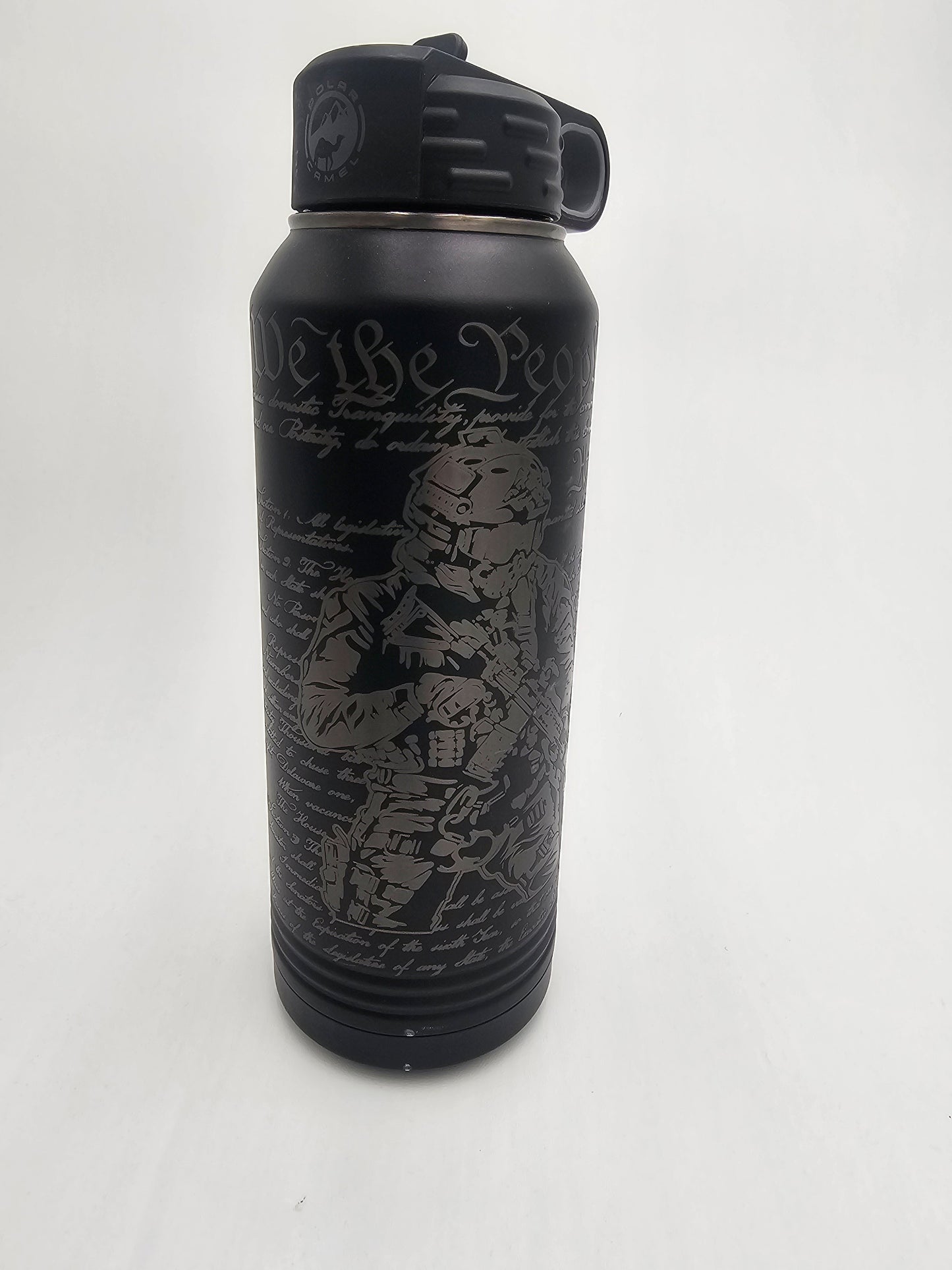 32oz Black Bottle - Veteran
