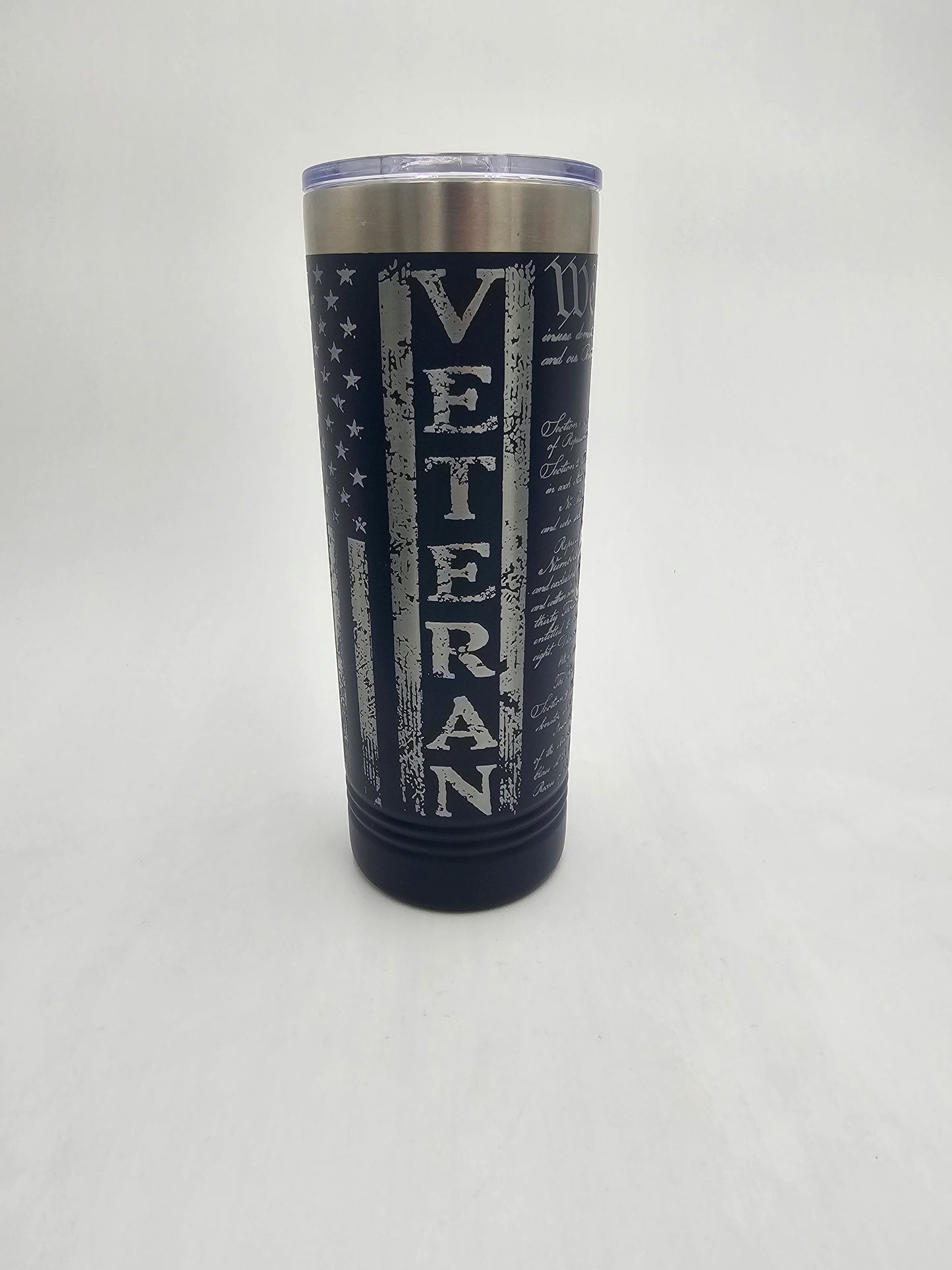 22oz Navy Skinny Tumbler - Veteran
