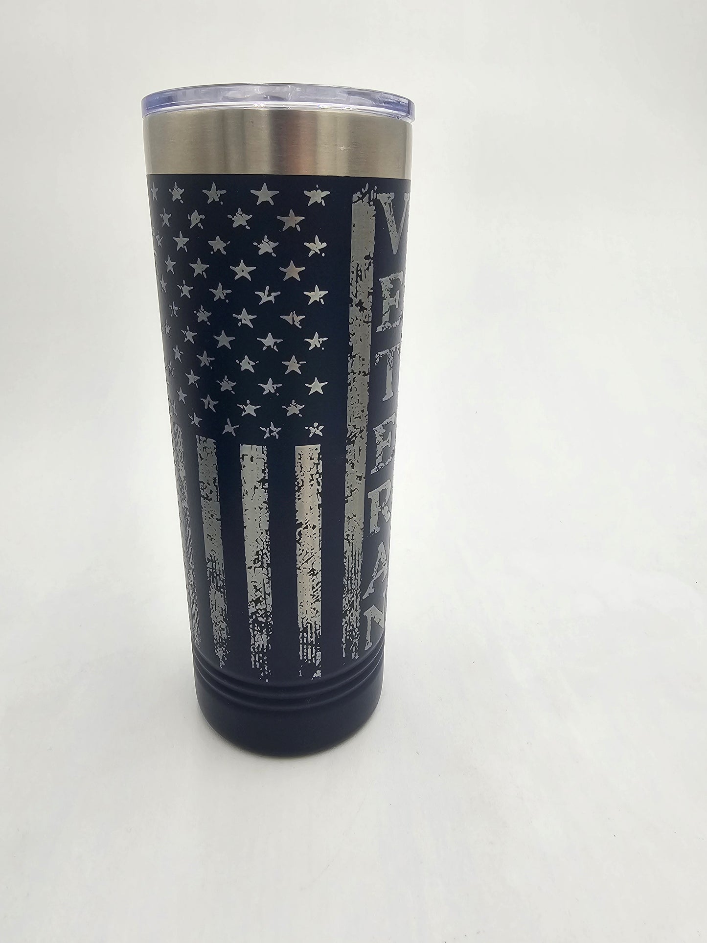 22oz Navy Skinny Tumbler - Veteran