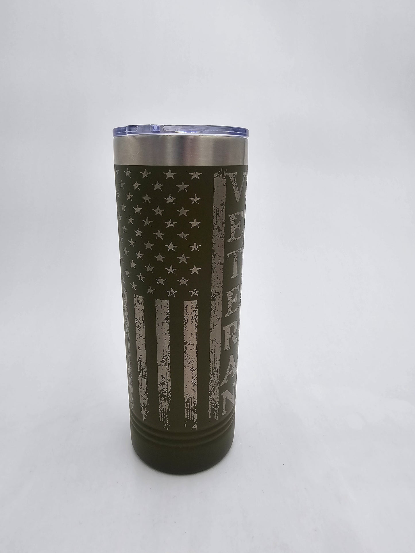 22oz Olive Skinny Tumbler - Veteran
