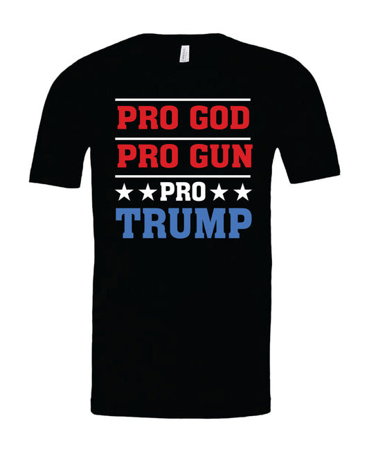 Pro God Pro Gun Life Pro Trump Heather Canvas Shirt
