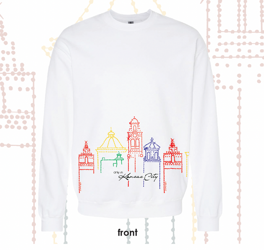 ICONIC PLAZA LIGHTS WRAPPED CREWNECK SWEATSHIRT