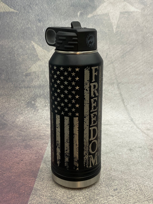 32oz Black Bottle - Freedom