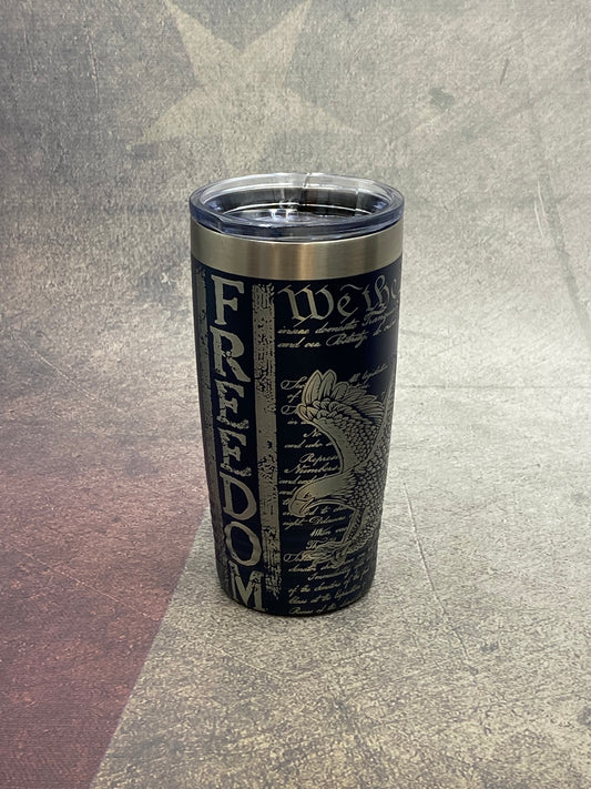 22oz Navy Skinny Tumbler - Freedom