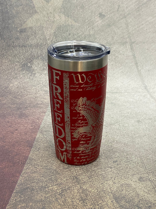 22oz Red Skinny Tumbler - Freedom